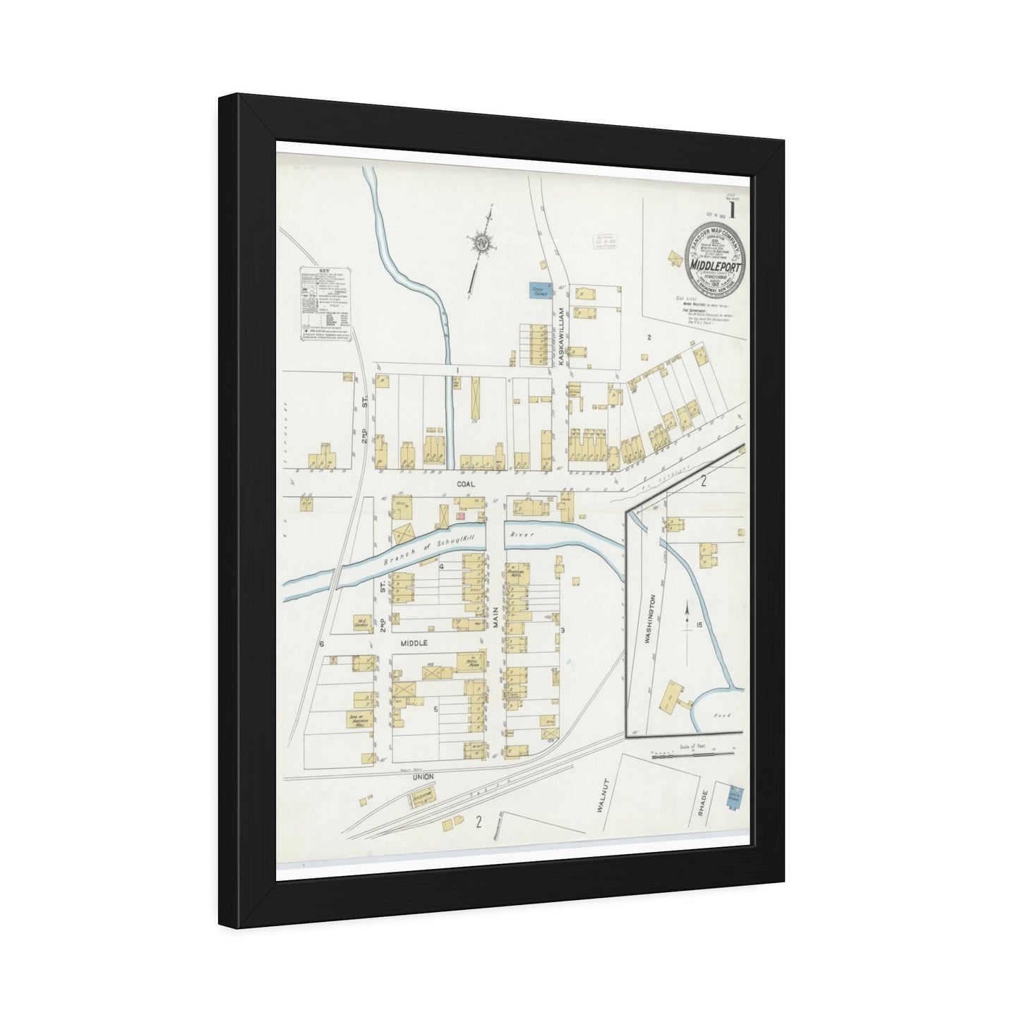 Sanborn Fire Insurance Maps — Middleport — Framed