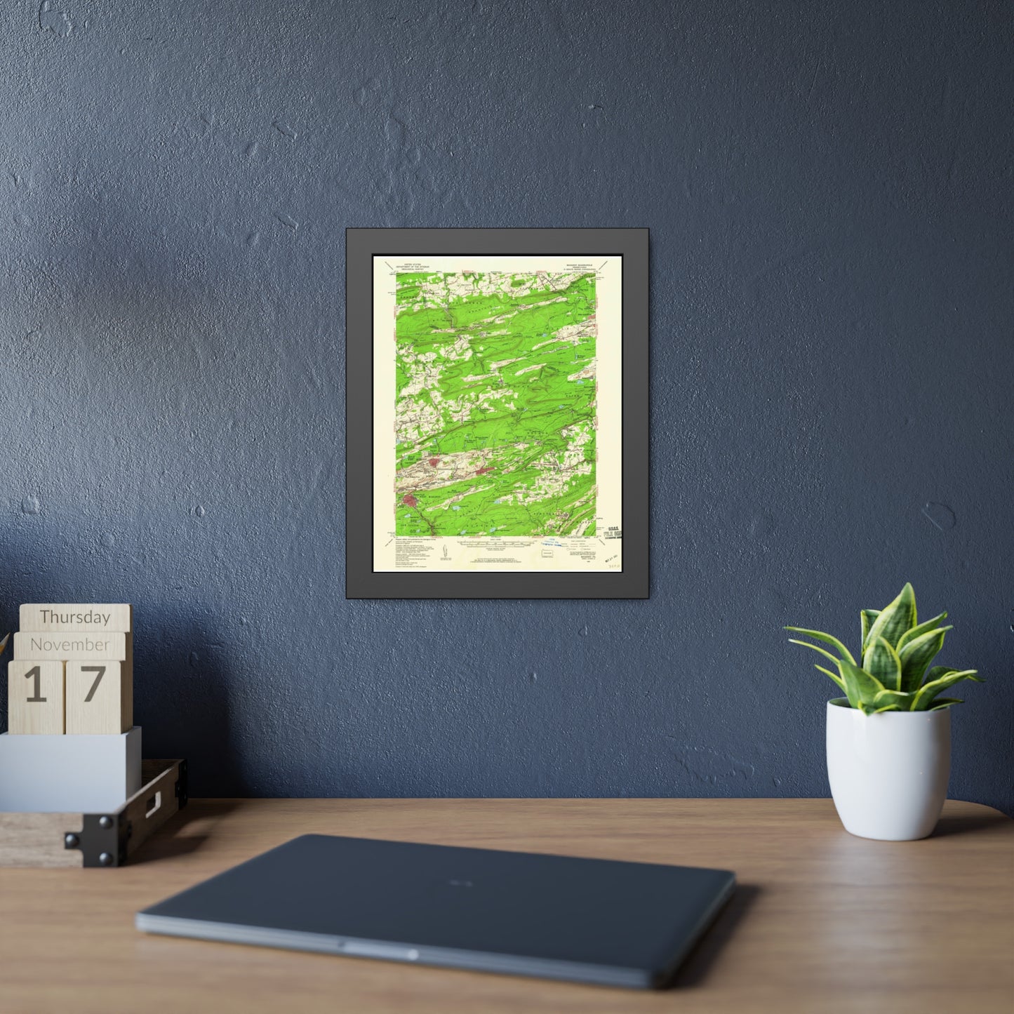 USGS Topographic Map — Mahanoy Quadrangle, 1955 — Framed