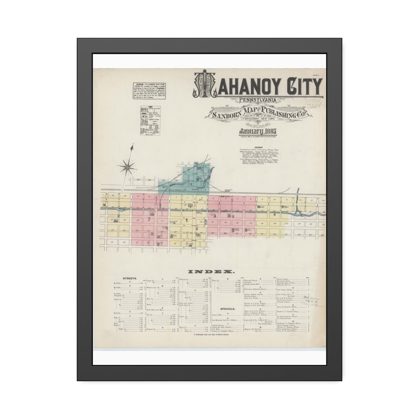 Sanborn Fire Insurance Maps — Mahanoy City — Framed