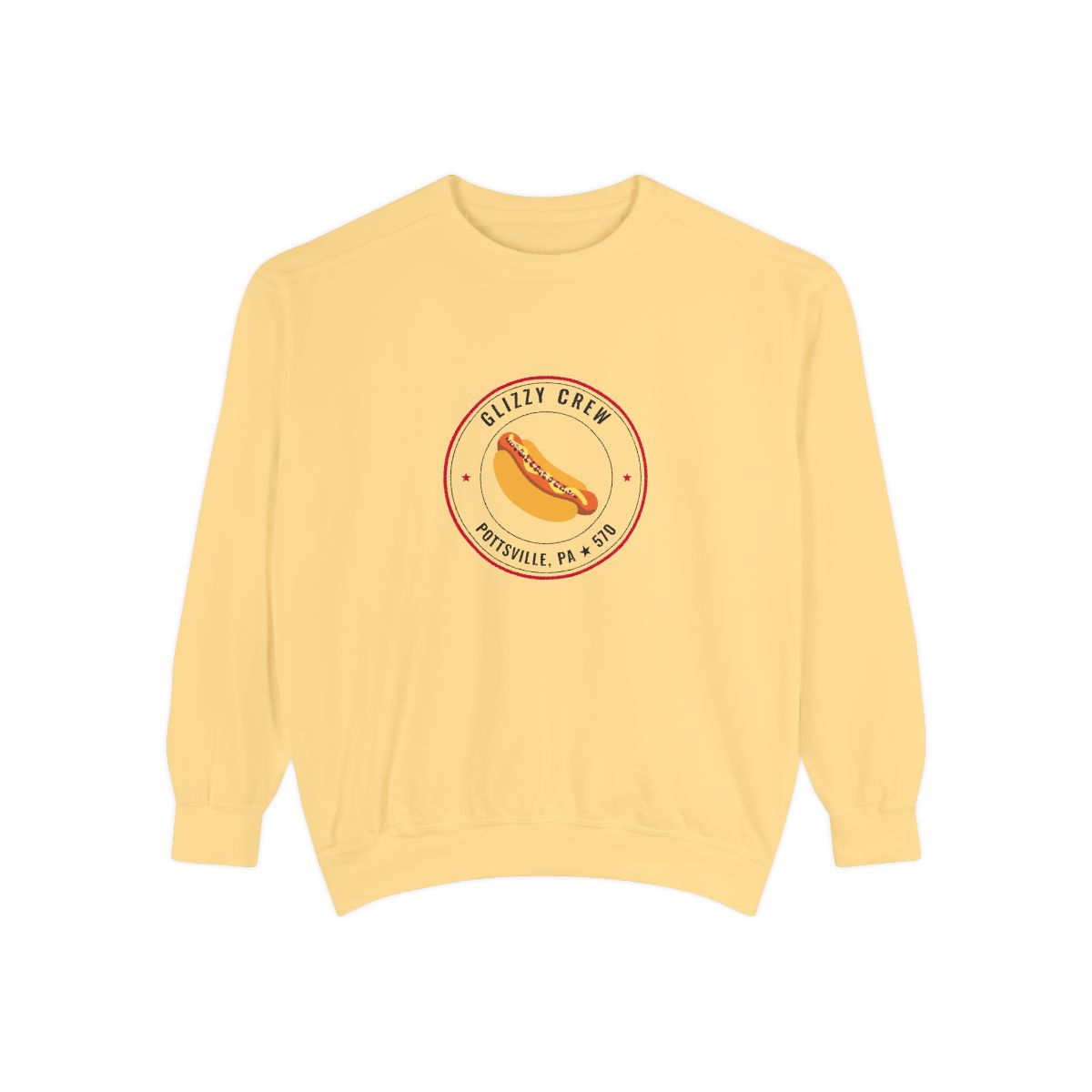 The Coney Island Glizzy Crew Crewneck - With Everything — Butter, front