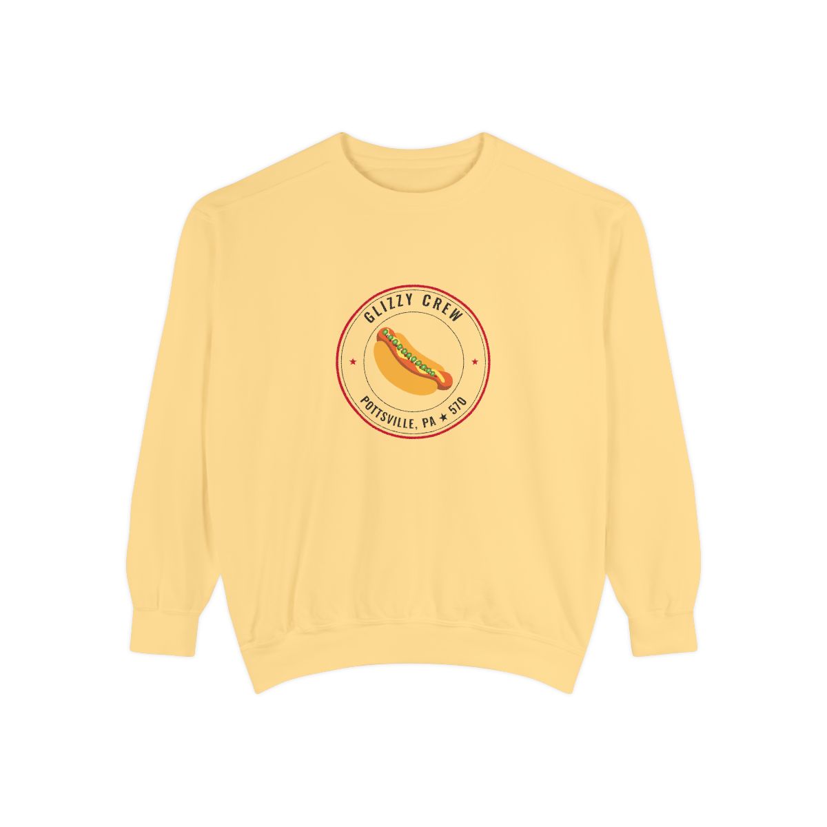 The Coney Island Glizzy Crew Crewneck - Turn Up the Heat — Butter, front