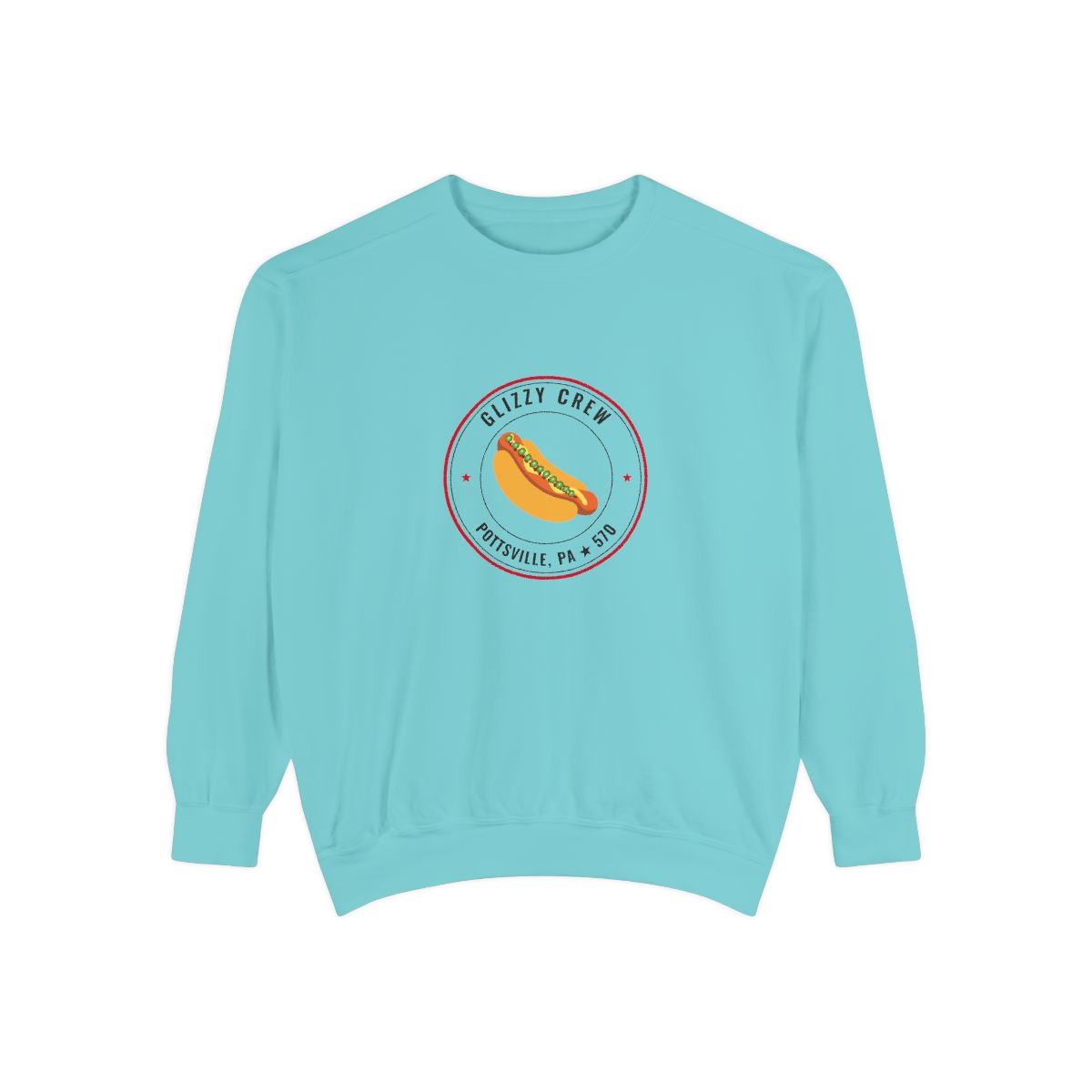 The Coney Island Glizzy Crew Crewneck - Turn Up the Heat — Chalky Mint, front