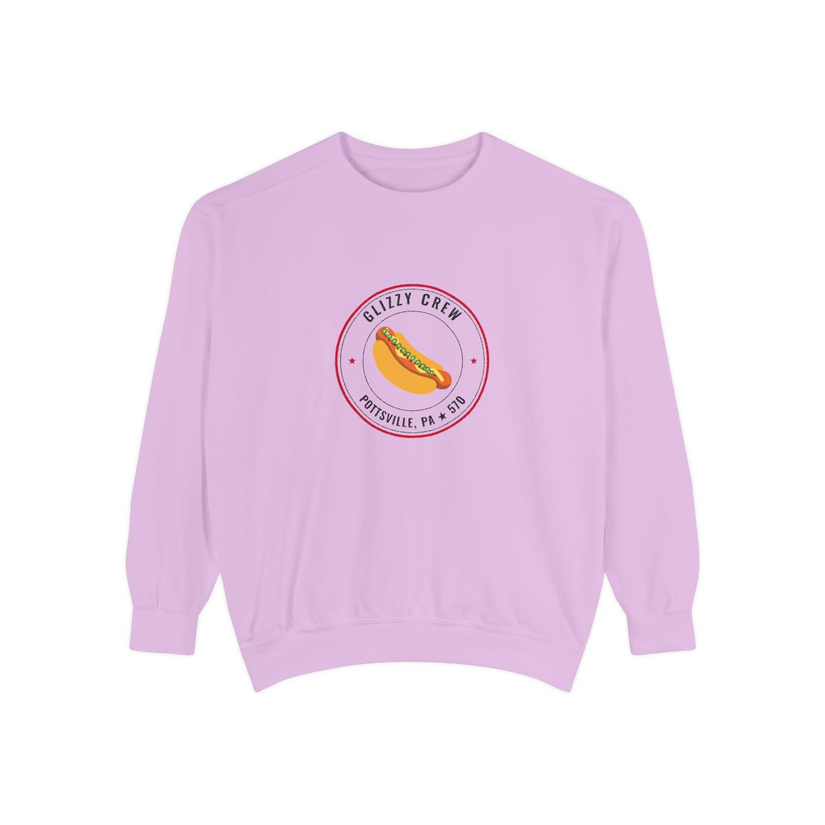 The Coney Island Glizzy Crew Crewneck - Turn Up the Heat — Orchid, front