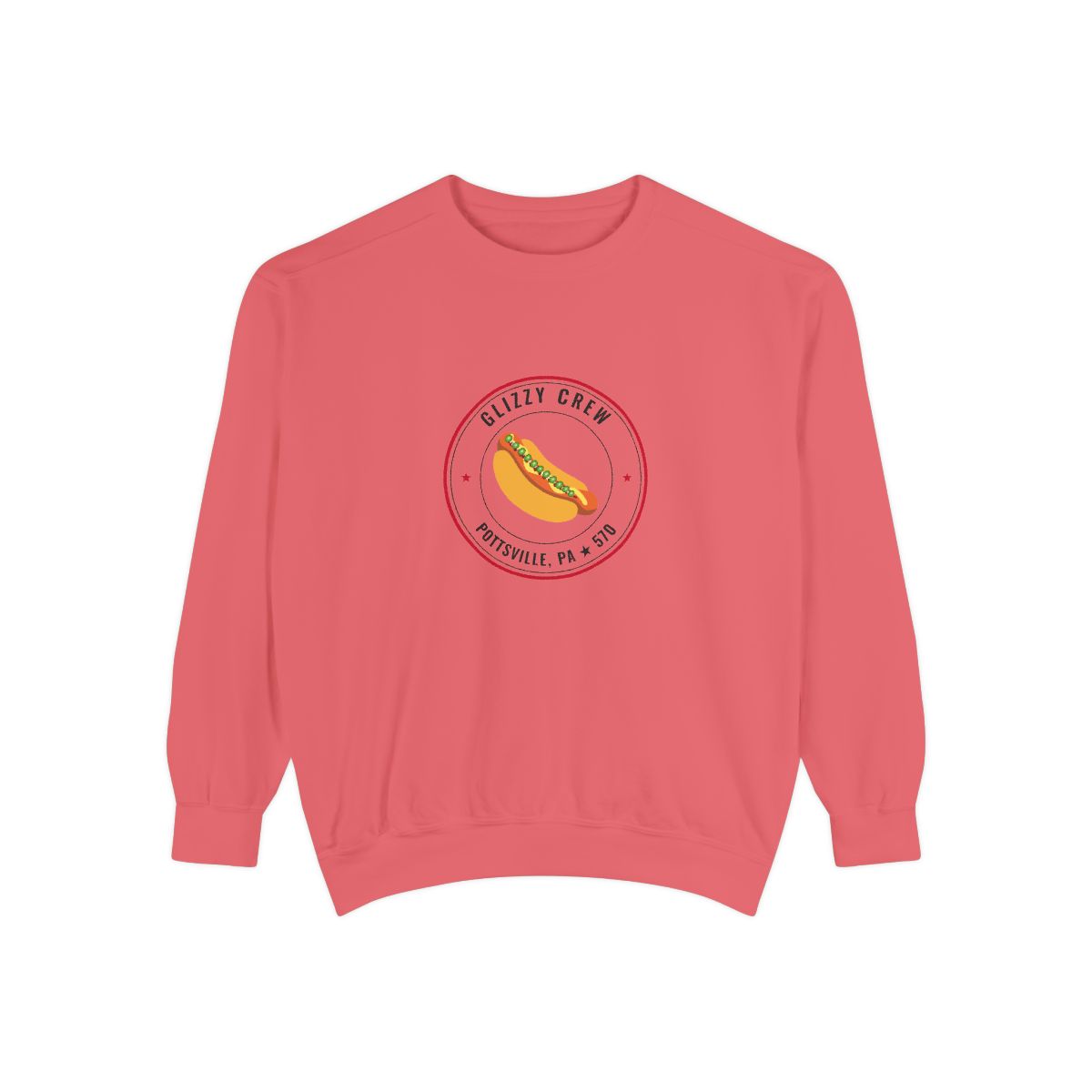 The Coney Island Glizzy Crew Crewneck - Turn Up the Heat — Watermelon, front