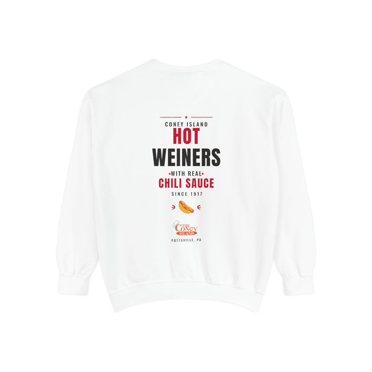 The Coney Island Glizzy Crew Crewneck - Hot Weiners — back print