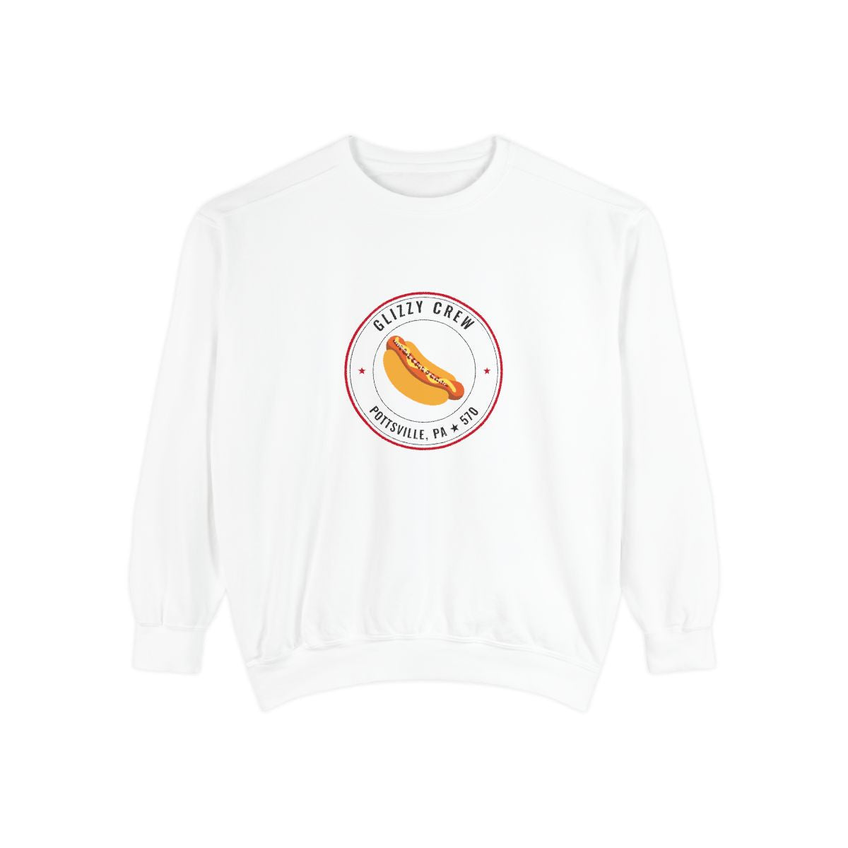 The Coney Island Glizzy Crew Crewneck - With Everything — White, front