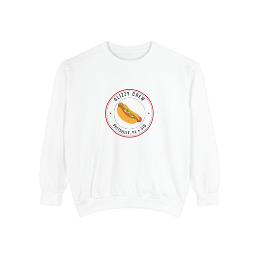 The Coney Island Glizzy Crew Crewneck - Turn Up the Heat — White, front